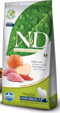   Farmina N&D Boar & Apple Adult Maxi,      -   