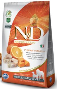   Farmina N&D Pumpkin Codfish & Orange Adult Medium & Maxi,        -   