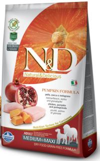   Farmina N&D Pumpkin Chicken & Pomegranate Adult Medium & Maxi,       
