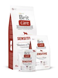Корм Brit Care для собак с чувствительным пищеварением и непереносимости с Оленина и картофелем, Sensitive, Vension