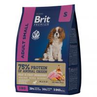 Сухой корм Brit Premium Dog Adult Small с курицей для взрослых собак мелких пород