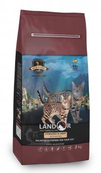 Сухой корм Landor STERILIZED & LIGHT, для стерилизованных котов и кошек с лишним весом на основе мяса утки