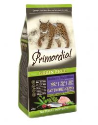 Сухой корм Primordial Grain Free Cat Sterilizzato Turkey Farring, для стерилизованных кошек с индейкой и сельдью