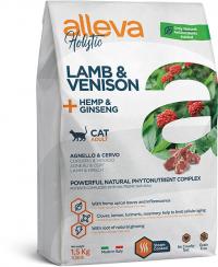 Сухой корм Alleva Holistic Lamb & Venison + Hemp & Ginseng, для взрослых кошек с Ягненком, Олениной, Коноплей и Женьшенем