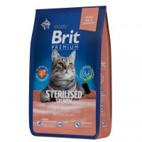 Корм Brit Premium Cat Sterilised Salmon & Chicken, для кастрированных котов и стерилизованных кошек лосось/курица