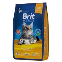 Корм Brit Premium Cat Sterilized Duck & Chicken, с уткой и курицей для взрослых стерилизованных кошек