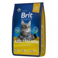Корм Brit Premium Cat Adult Salmon, для взрослых кошек Лосось в соусе