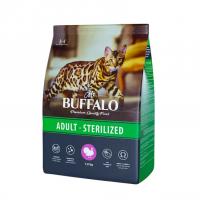 Сухой корм MR. BUFFALO STERILIZED, для стерилизованных кошек и кастрированных котов с индейкой