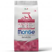 Сухой корм Monge Dog Monoprotein Adult All Breeds Beef with Rice, корм для собак всех пород говядина с рисом