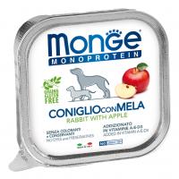 Паштет Monge Dog Monoprotein Fruits Adult All Breeds Rabbit with Apple, консервы для собак из кролика с яблоком 150г