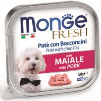 Влажный корм Monge Dog Fresh Adult All Breeds with Pork, консервы для собак свинина 100г