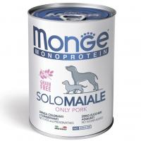 Влажный корм Monge Dog Monoprotein Solo Adult All Breeds Only Pork, консервы для собак паштет из свинины 400г