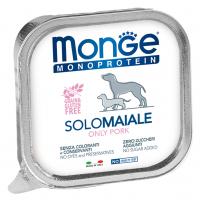 Влажный корм Monge Dog Monoprotein Solo Adult All Breeds Only Pork, консервы для собак паштет из свинины 150г