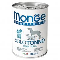 Влажный корм Monge Dog Monoprotein Solo Adult All Breeds Only Tuna, консервы для собак паштет из тунца 400г