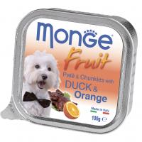 Влажный корм Monge Dog Fruit Adult All Breeds Duck&Orange, консервы для собак утка с апельсином 100г - купить в Тамбове