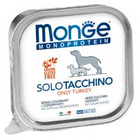 Влажный корм Monge Dog Monoprotein Solo Adult All Breeds Only Turkey, консервы для собак паштет из индейки 150г
