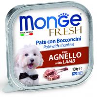 Влажный корм Monge Dog Fresh Adult All Breeds Lamb, консервы для собак ягненок 100г