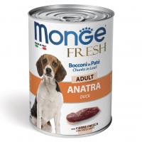 Влажный корм Monge Dog Fresh Chunks in Loaf Adult All Breeds Duck, консервы для собак мясной рулет из утки 400г
