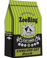 Сухой корм ZOORING STERILIZED CAT DUCK УТКА, для стерилизованных кошек и кастрированных котов всех пород