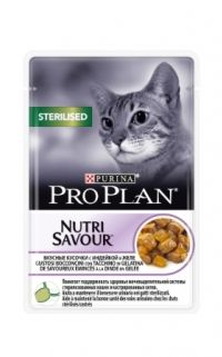 PRO PLAN® Nutrisavour® Sterilised вкусные кусочки в желе, с индейкой (24 шт)