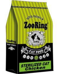 Сухой корм ZOORING STERILIZED CAT CHICKEN ЦЫПЛЁНОК, для стерилизованных кошек и кастрированных котов всех пород