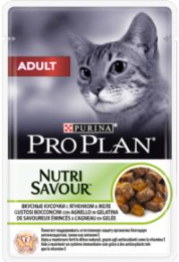 PRO PLAN® Nutrisavour® Adult вкусные кусочки в желе, с ягненком (24 шт)