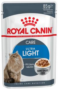 Влажный корм Royal Canin ULTRA LIGHT (12 шт), для кошек склонных к полноте в соусе