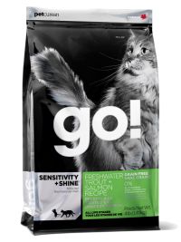Корм GO! Solutions беззерновой для котят и кошек с чувствительным пищеварением с форелью и лососем, Sensitivity + Shine Grain Free Freshwater Trout&Salmon Cat Recipe 48/18 - купить в Тамбове
