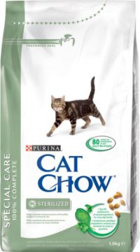 Корм Cat Chow, Special Care Sterilised, для кастрированных и стерилизованных кошек