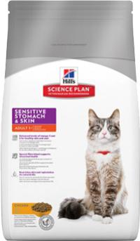 Сухой корм Hill’s Science Plan Sensitive Stomach, для взрослых кошек для здоровья ЖКТ