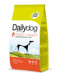 Корм Dailydog ADULT MEDIUM – LARGE BREED Turkey and Barley, для собак средних и крупных пород с индейкой и ячменем