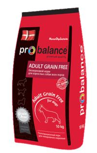 Корм ProBalance Adult Grain Free, для взрослых собак беззерновой