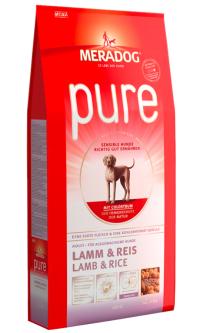 Сухой корм Meradog PURE Lamb and rice, гипоаллергенный корм для взрослых собак с ягненком и рисом