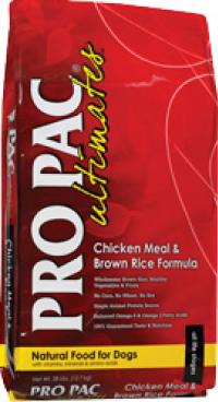 Сухой корм Pro Pac Ultimates Natural Chicken Meal & Brown Rice Formula, для собак мелких и средних пород