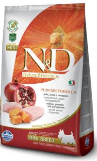 Сухой корм Farmina N&D Pumpkin Chicken & Pomegranate Adult Mini, для взрослых собак мелких пород