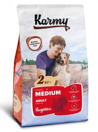 Сухой корм Karmy Medium adult, для взрослых собак средних пород старше 1 года с индейкой