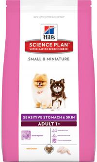 Сухой корма Hills Sensitive Stomach & Skin – Small & Miniature,корм для собак мелких и миниатюрных пород от 1 до 6 лет для здоровья ЖКТ, кожи и шерсти
